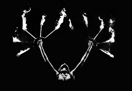 Black-and-white photo “Black fire” by Gabriel — matte print