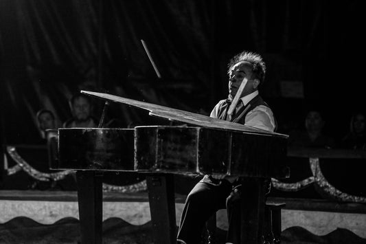 Black-and-white photo “Clown” by Gabriel — matte print