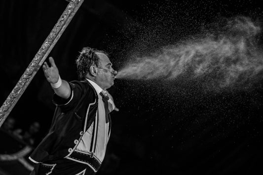 Black-and-white photo “Clown2” by Gabriel — matte print