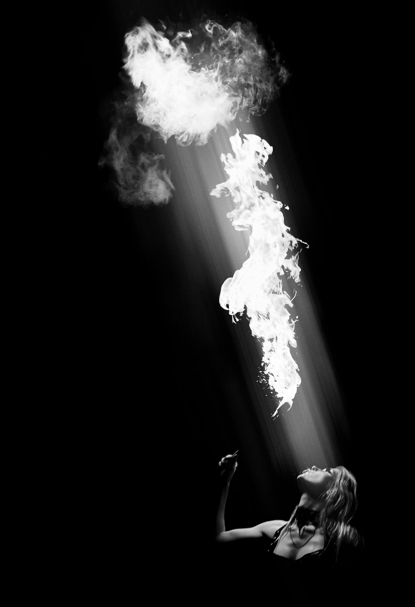 Black-and-white photo “Fire witch” by Gabriel — matte print