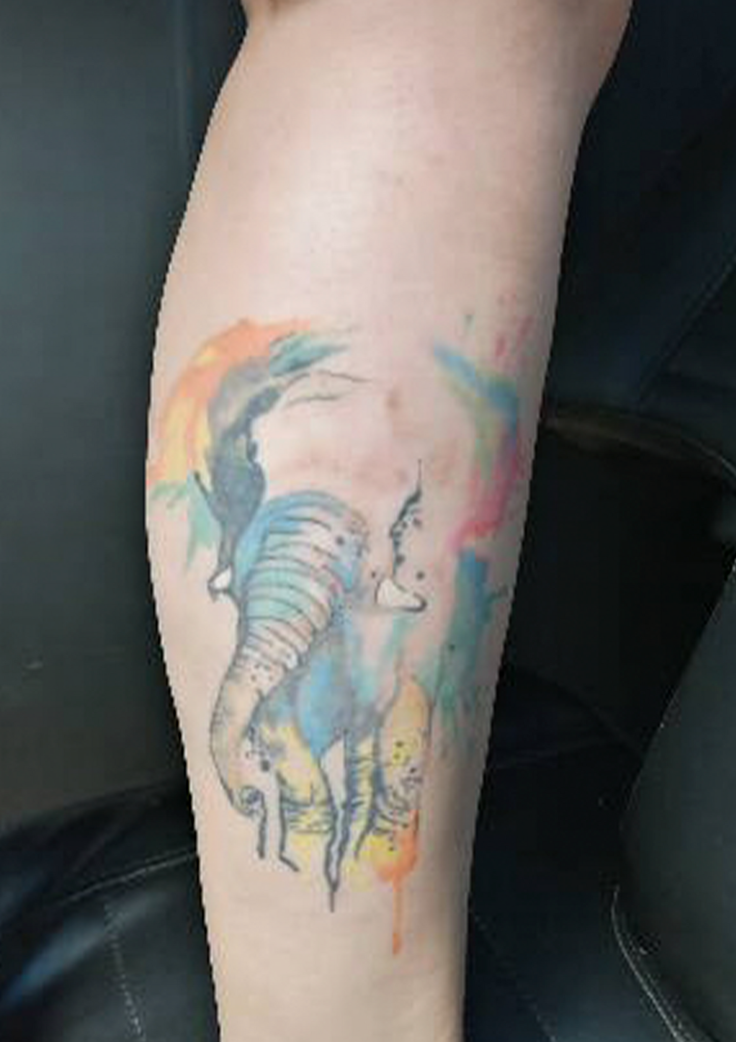 Old ink to cover with detailed freehand full leg cover up skulls and bones